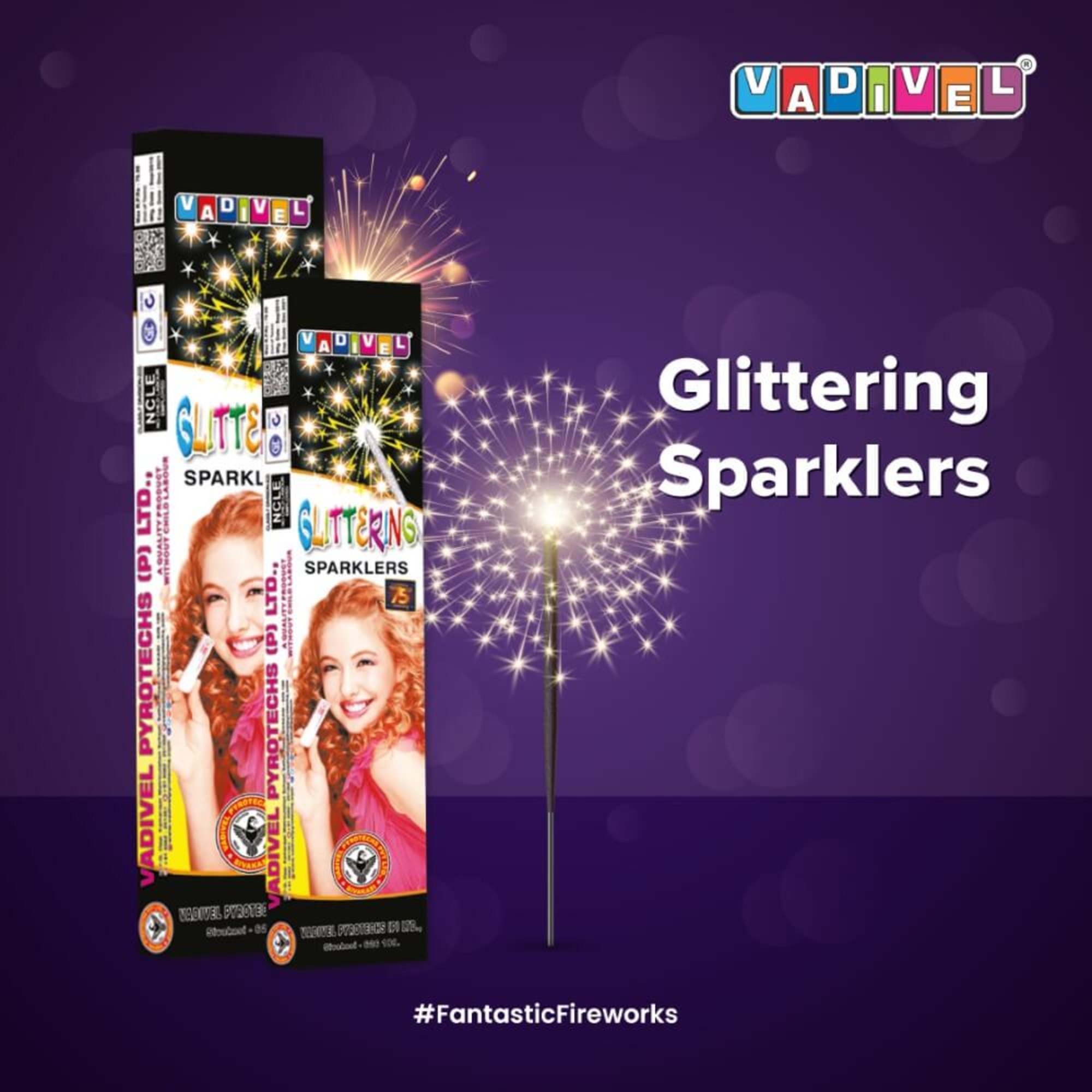 15 CM Glittering Sparklers - Sri Visakan Crackers