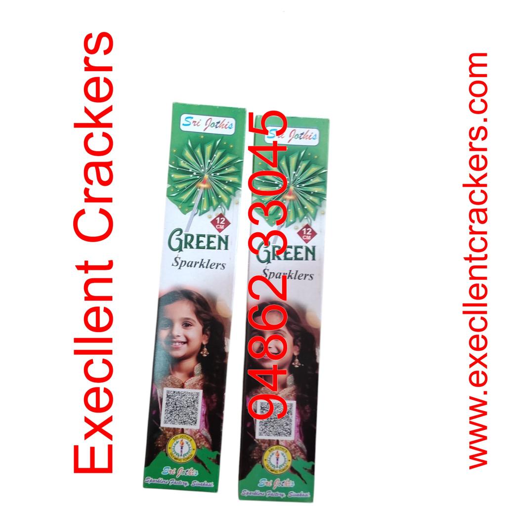 12 CM Green Sparklers - Excellent Crackers