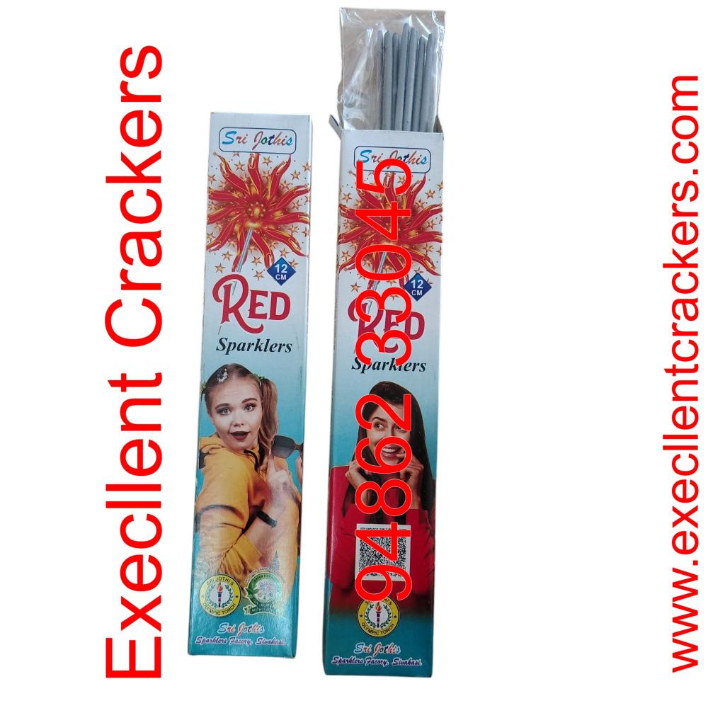 12 CM Red Sparklers - Excellent Crackers