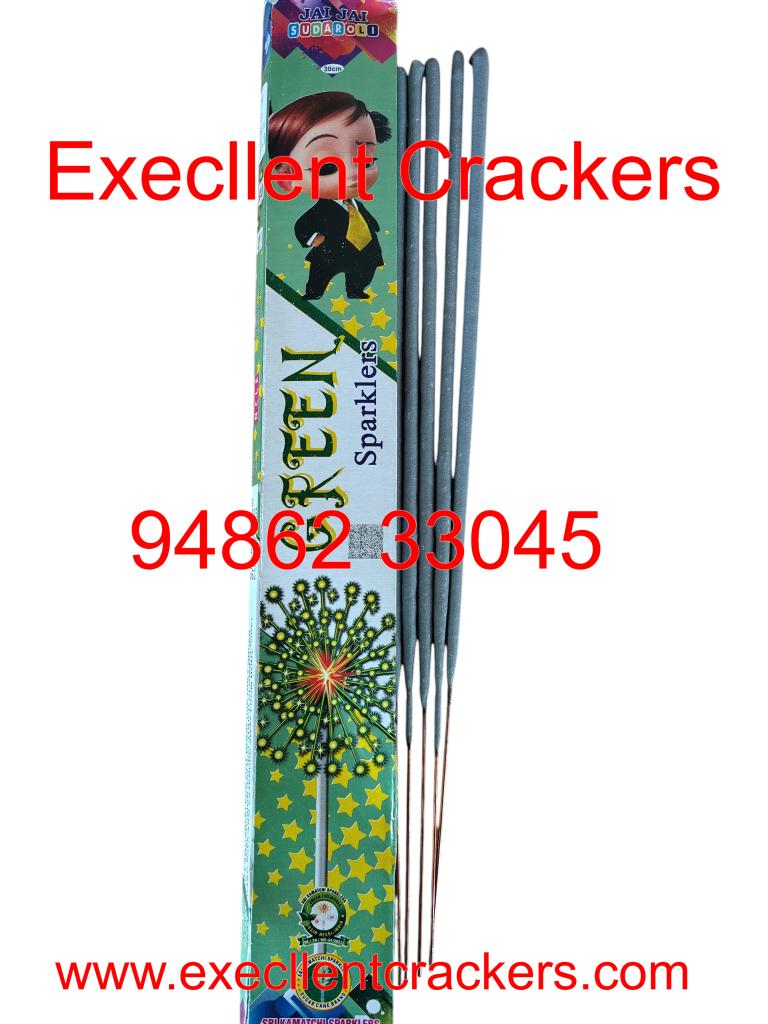 15 CM Green Sparklers - Excellent Crackers