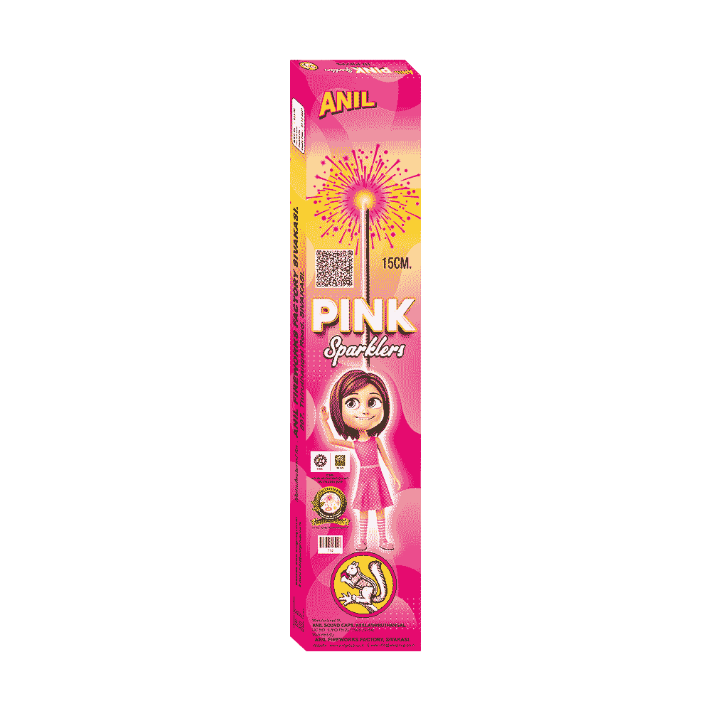 15 CM Pink Sparklers - Sri Visakan Crackers