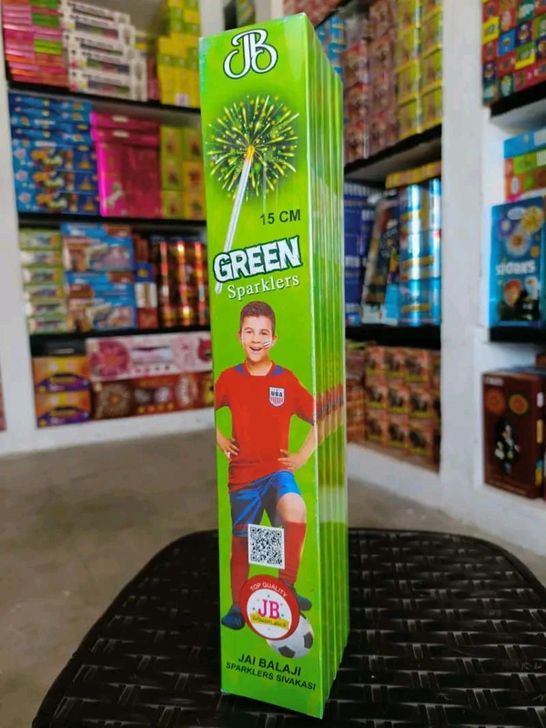 15 CM Green Sparklers - Sri Visakan Crackers